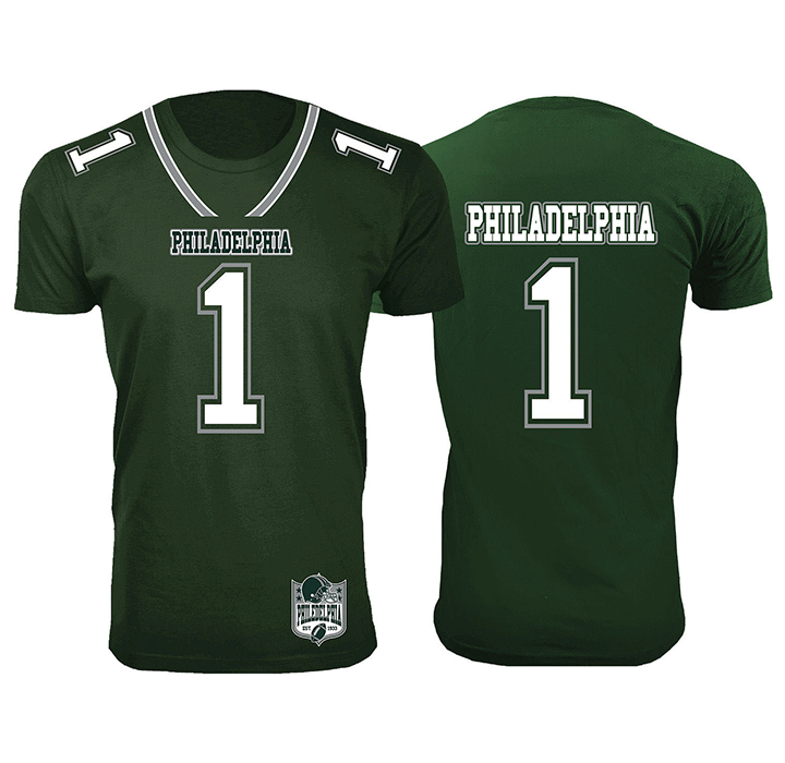 Football Team Jersey-Printed T-Shirt - Philadelphia - Forest Green / S