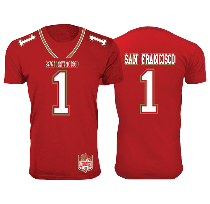 Football Team Jersey-Printed T-Shirt - San Francisco - Red / S