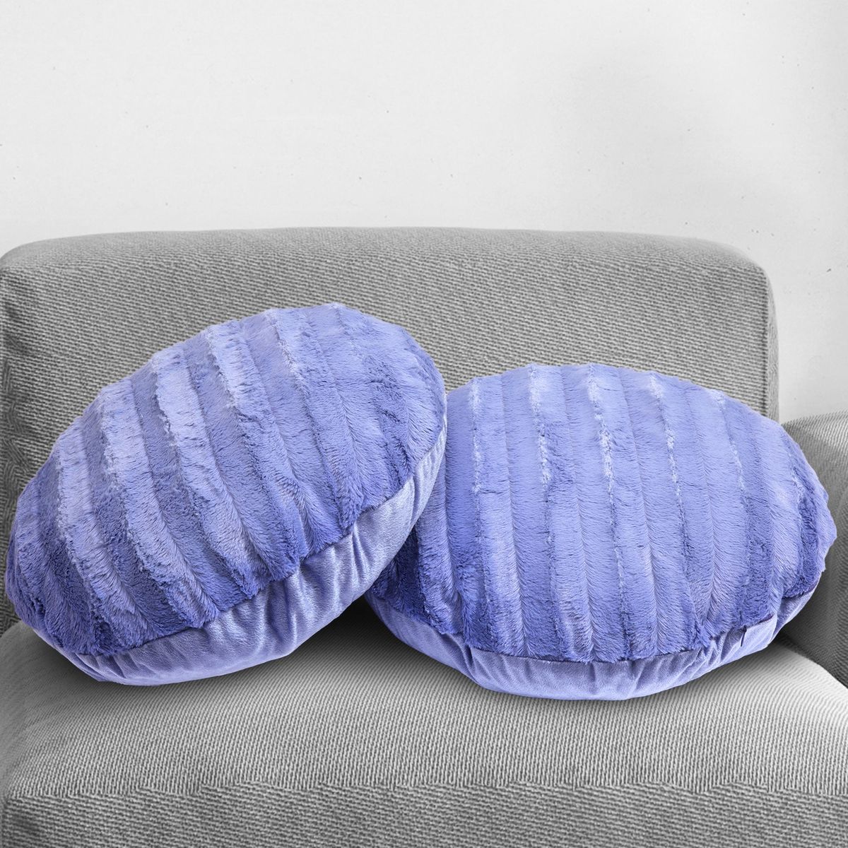 Cheer Collection&reg; 18-Inch Ultra Soft Round Throw Pillows (Set of 2) - Veri Peri