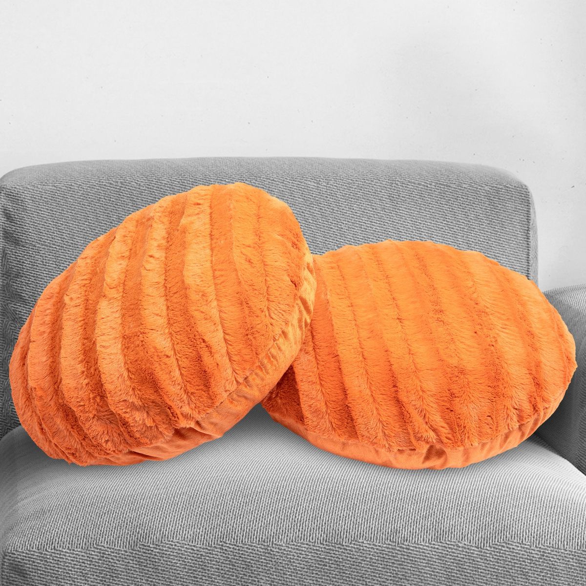 Cheer Collection® 18-Inch Ultra Soft Round Throw Pillows (Set of 2) - Rust