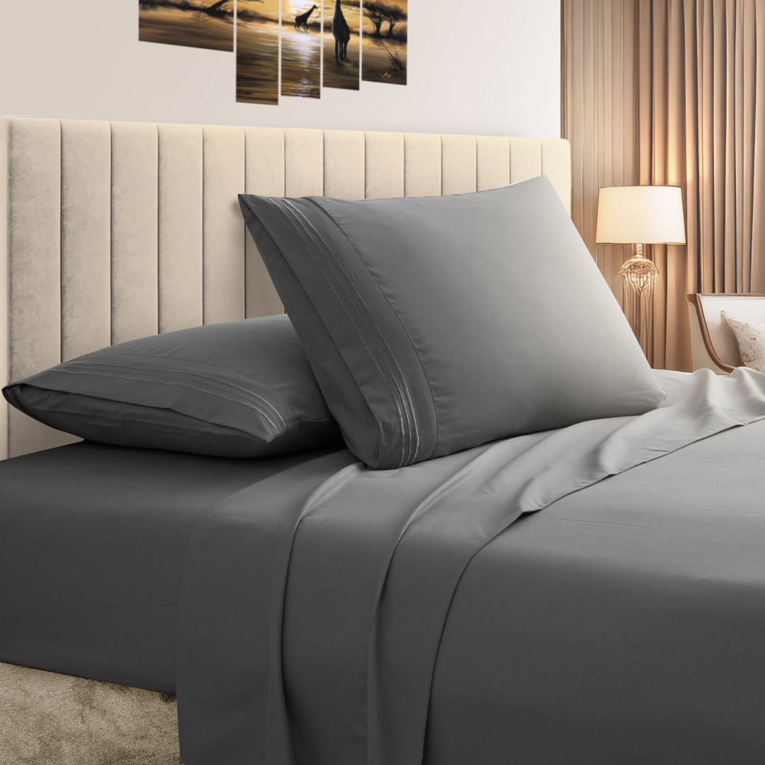 Bamboo Comfort&reg; 3-Line Bamboo Sheet Set - King - Grey
