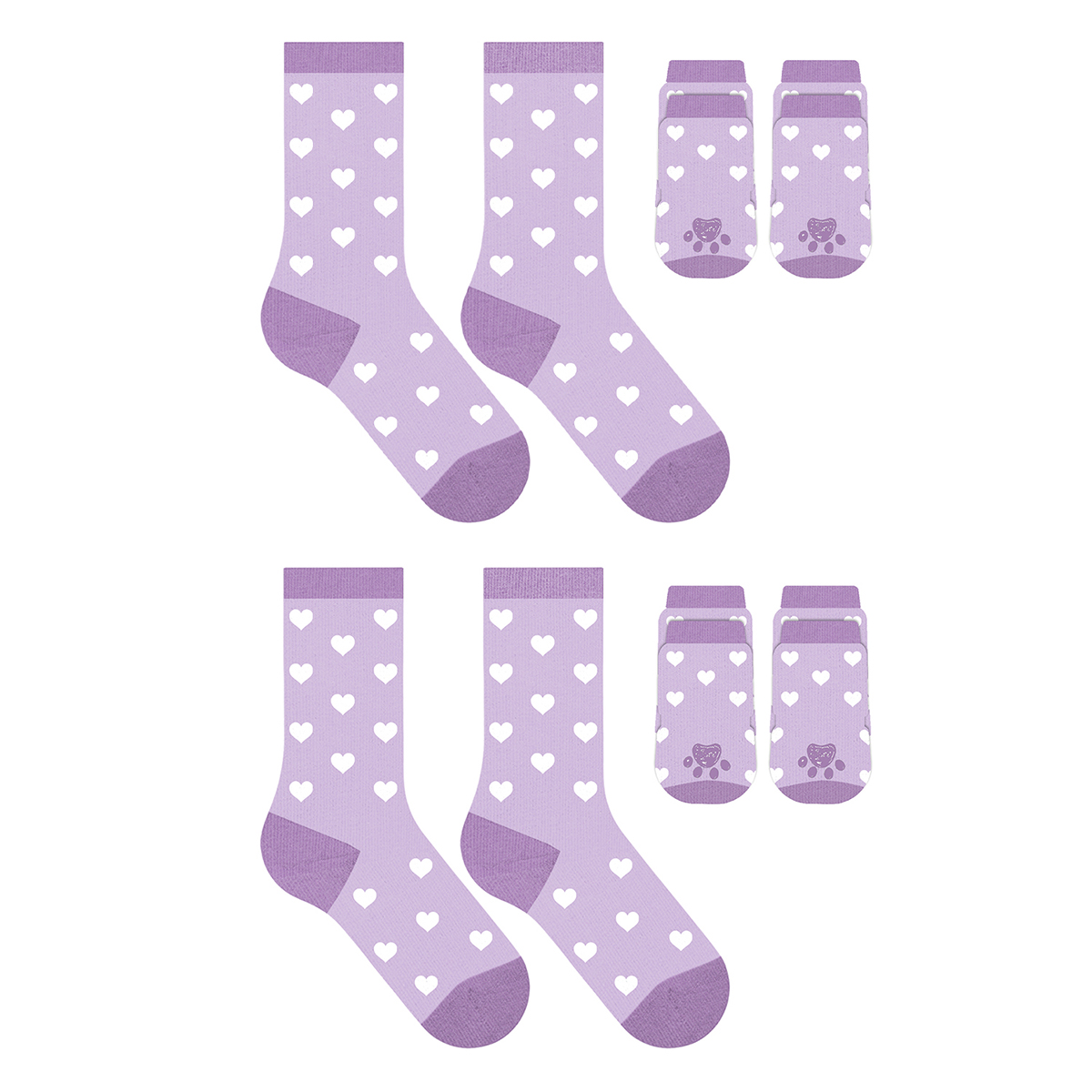 Novelty Matching Pet & Owner Fun Socks (2-Pair) - Hearts