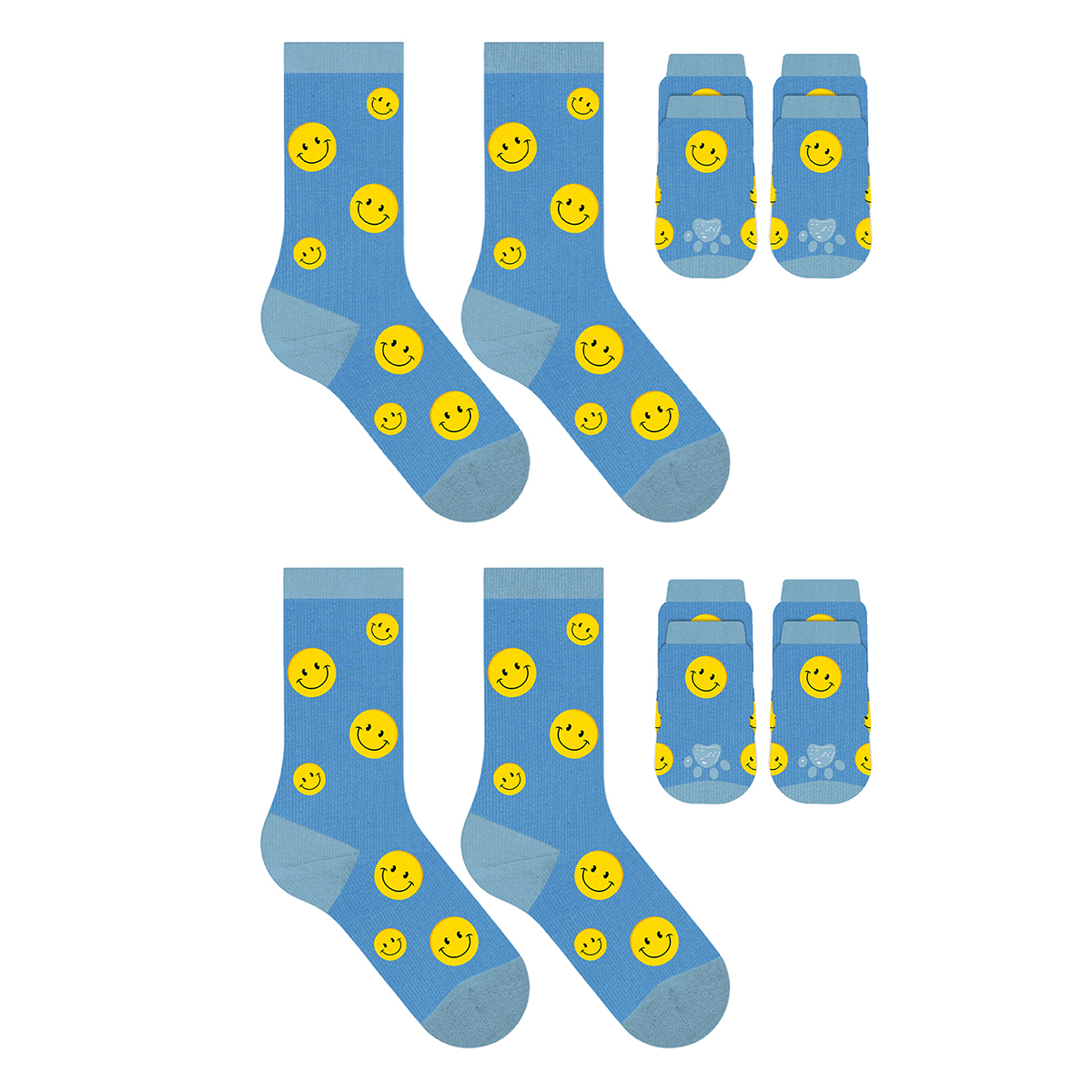 Novelty Matching Pet & Owner Fun Socks (2-Pair) - Smiley