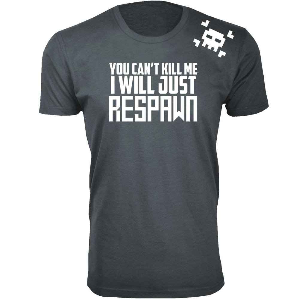 Men’s Gamer Comfort Fit T-Shirt - I Will Just Respawn - Charcoal / S