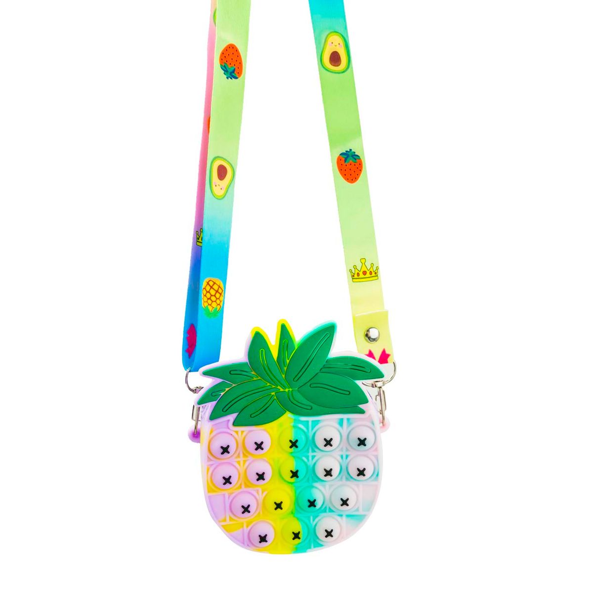 Kids' Fruity Pop-it Bubble Fidget Handbag - Rainbow Pineapple