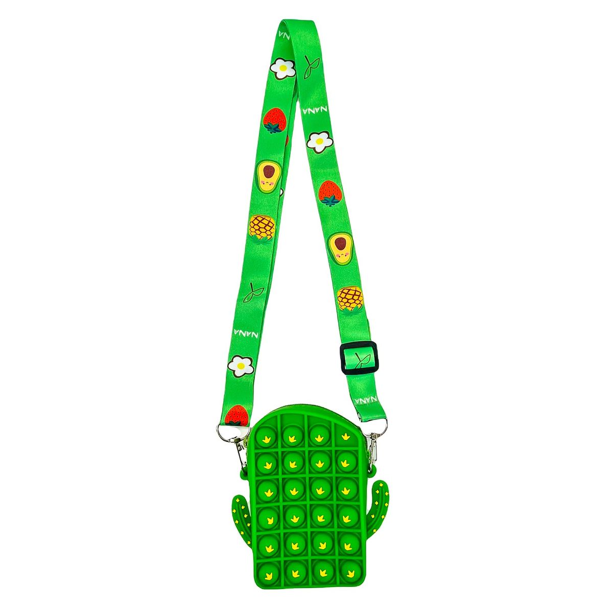 Kids' Fruity Pop-it Bubble Fidget Handbag - Green Cactus