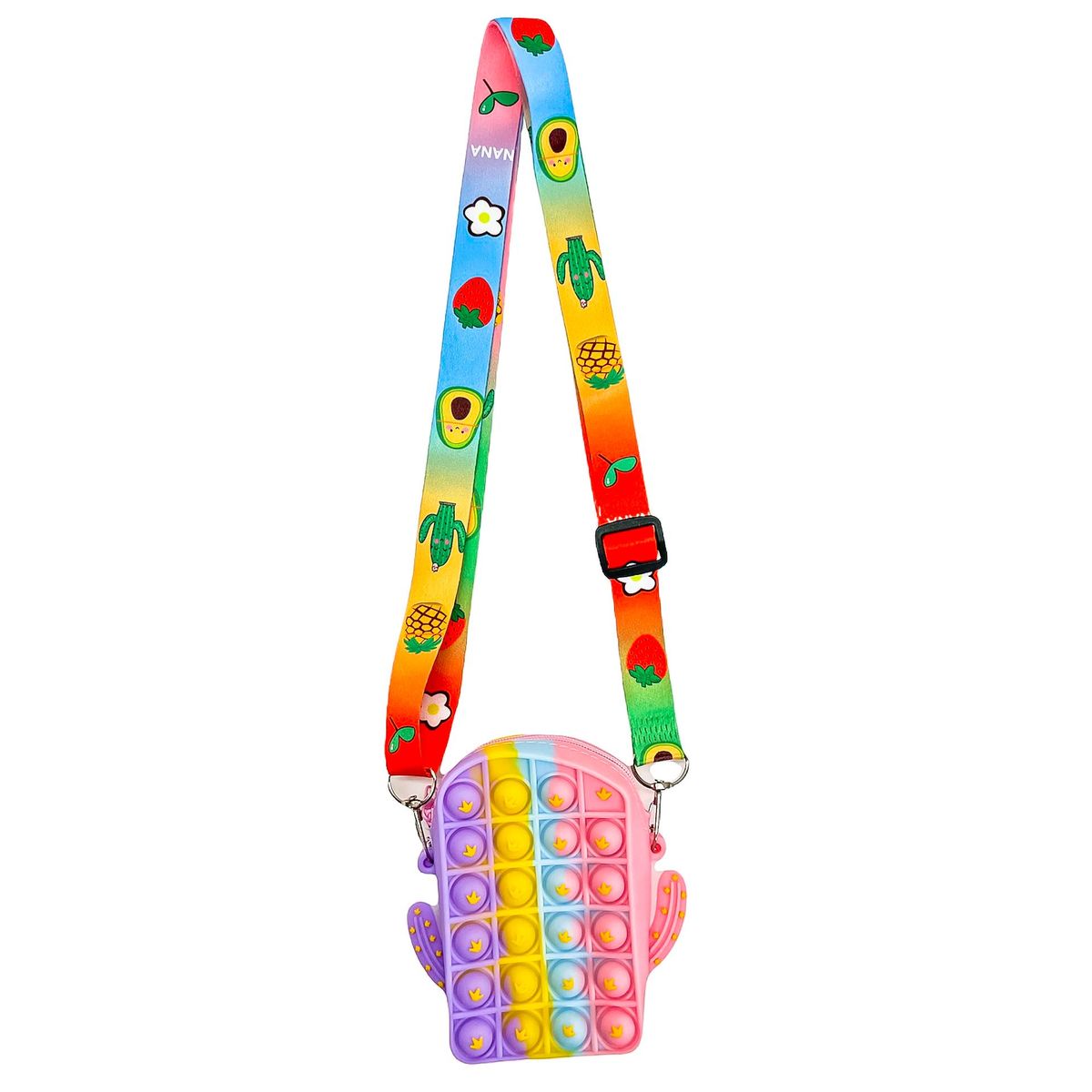 Kids' Fruity Pop-it Bubble Fidget Handbag - Rainbow Cactus