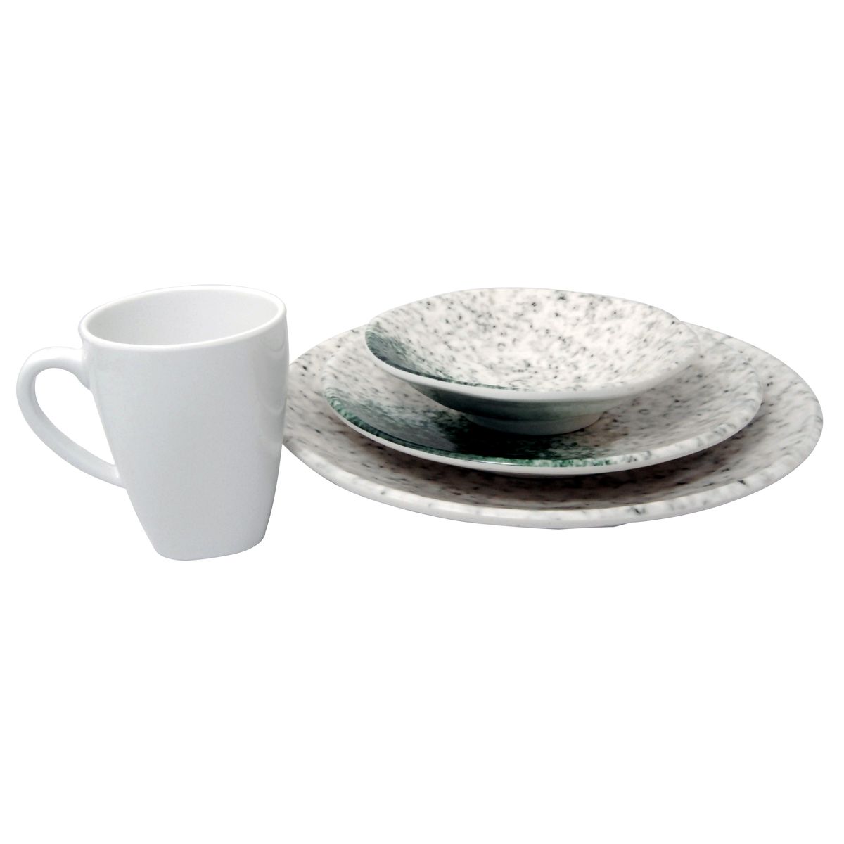 Le Chef™ Marble Melamine 4-Piece Dinner Set - round