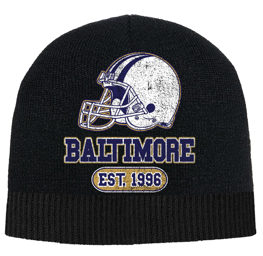 Game Day Football Beanie - Baltimore - Black