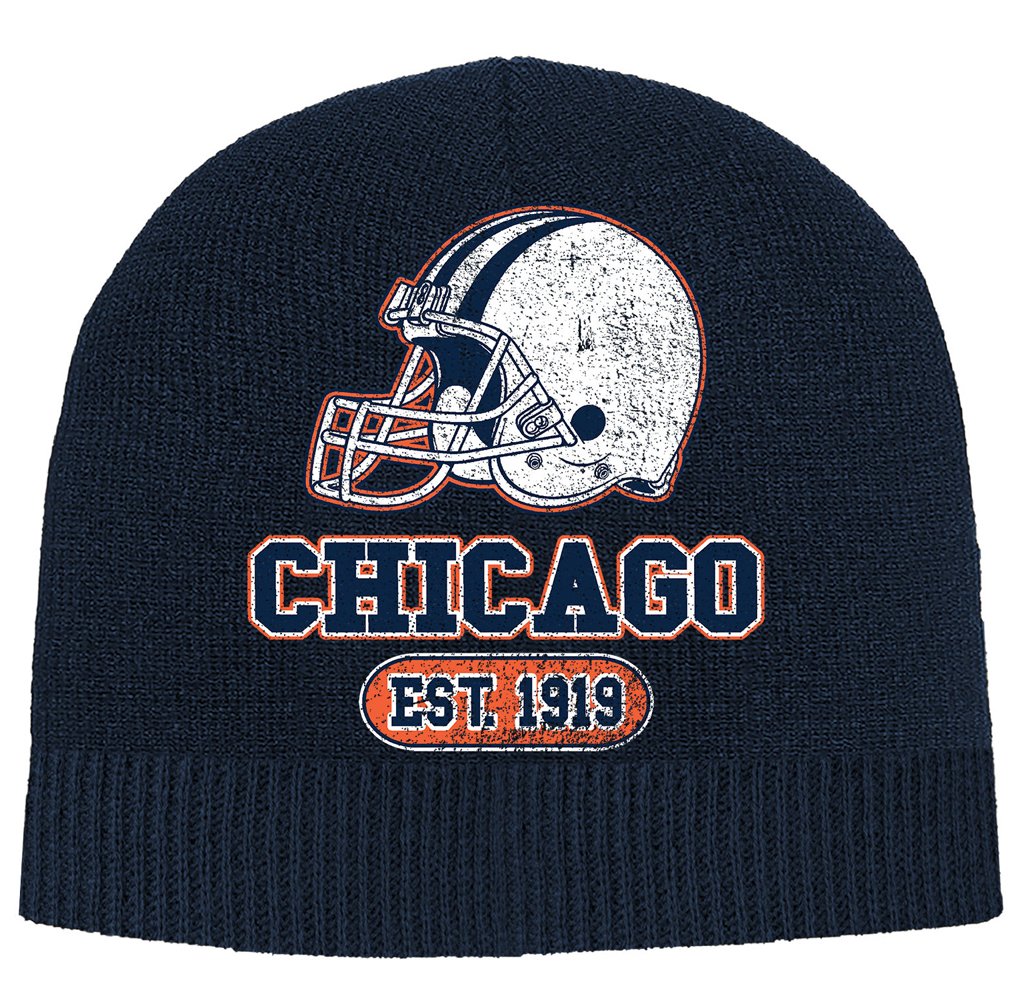 Game Day Football Beanie - Chicago - Navy