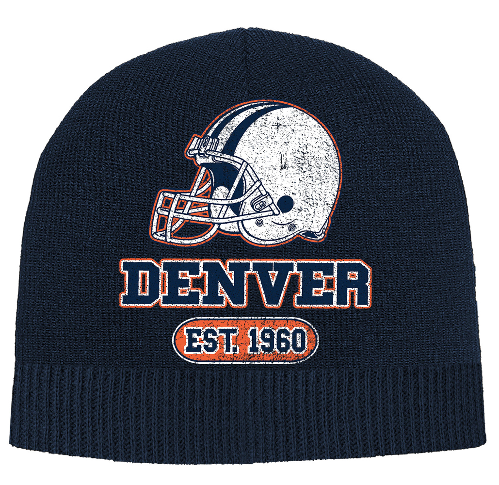 Game Day Football Beanie - Denver - Navy