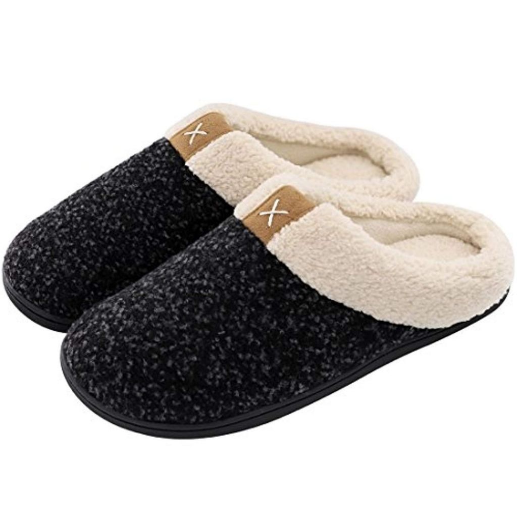 Sole Happy™ Toaster Trotters Fleece-Lined Unisex Slippers - Small - Ebony