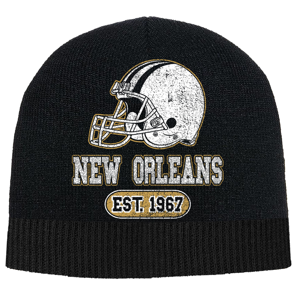 Game Day Football Beanie - New Orleans - Black