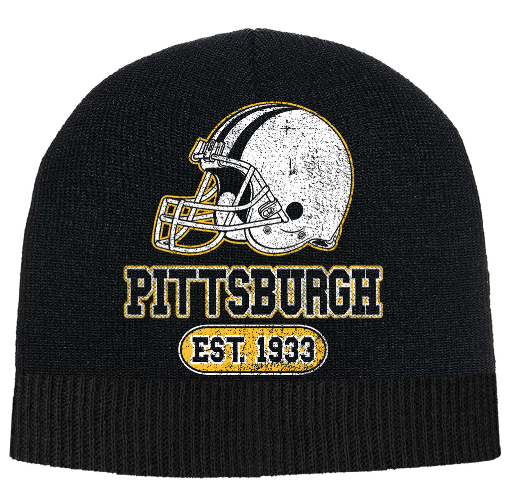 Game Day Football Beanie - Pittsburgh - Black