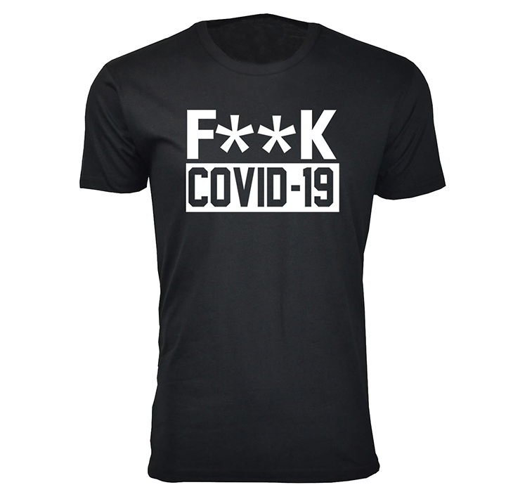 Men's Social Distancing Themed T-Shirts - F**K COVID-19 - Black / S