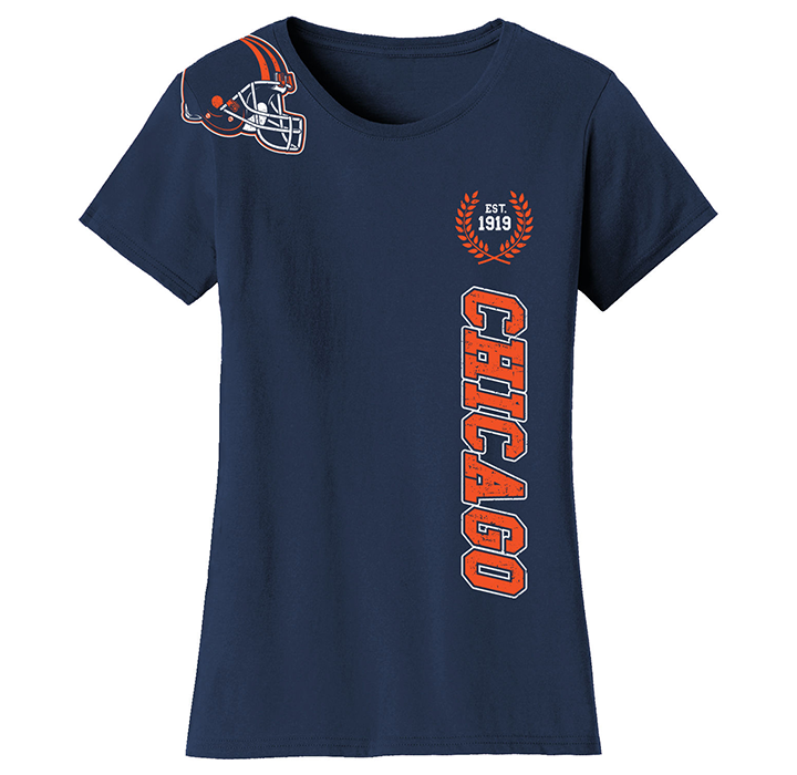 Women's Football Home Team T-Shirt - Chicago - Navy / S