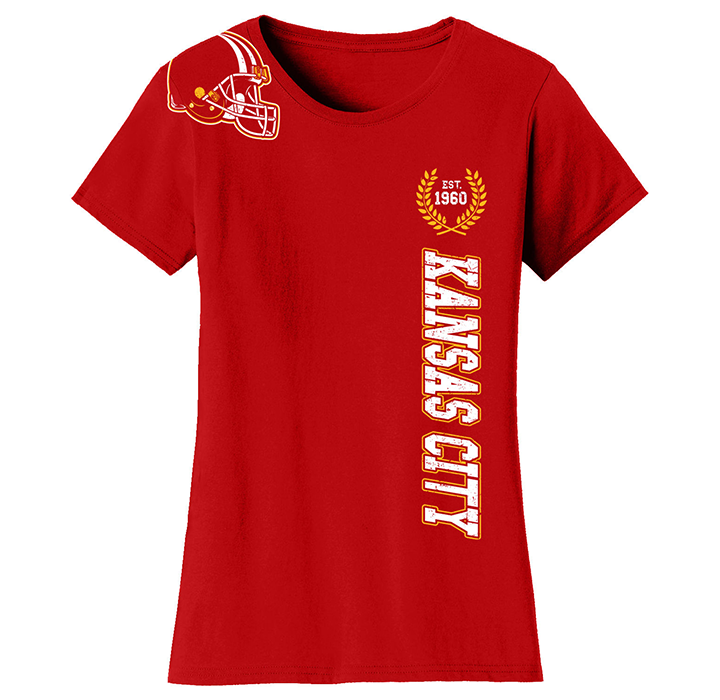 Women's Football Home Team T-Shirt - Kansas City - Red / S