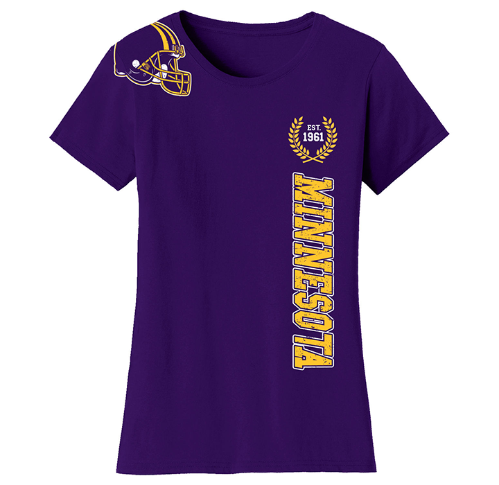 Women's Football Home Team T-Shirt - Minnesota - Purple / S
