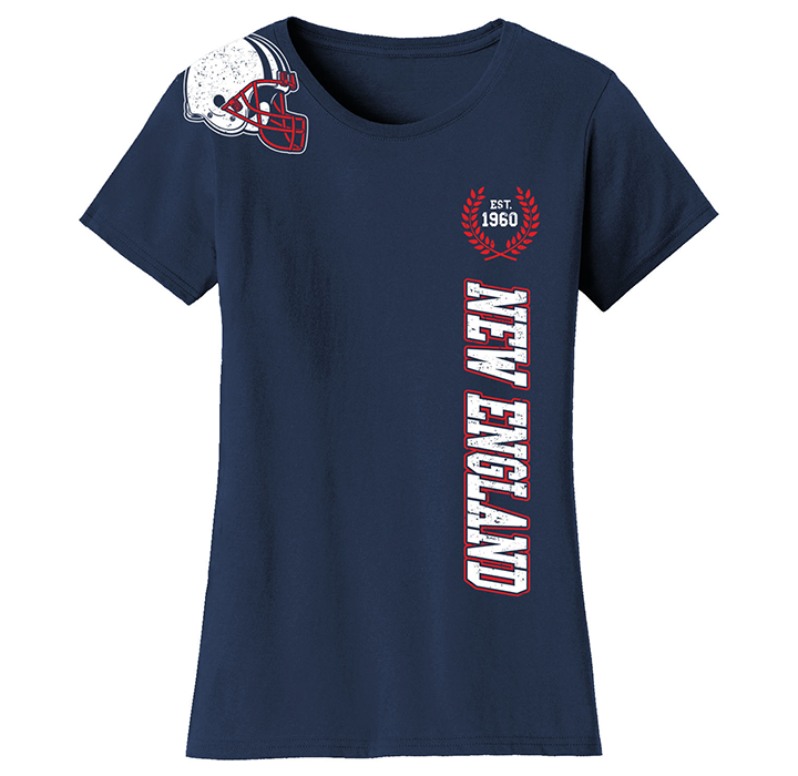 Women's Football Home Team T-Shirt - New England - Navy / S