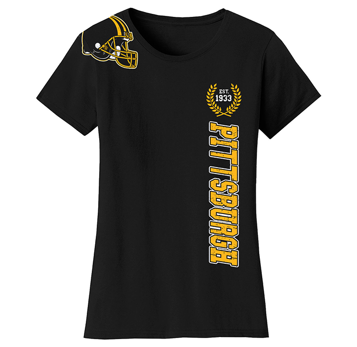 Women's Football Home Team T-Shirt - Pittsburgh - Black / S
