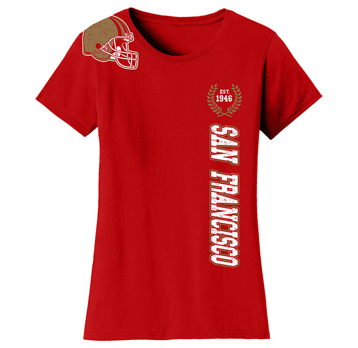 Women's Football Home Team T-Shirt - San Francisco - Red / S
