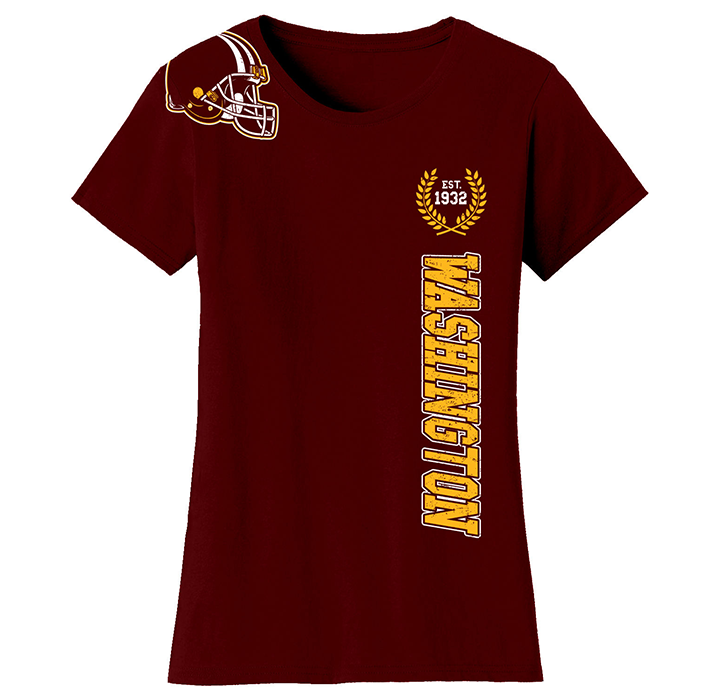 Women's Football Home Team T-Shirt - Washington - Burgundy / S