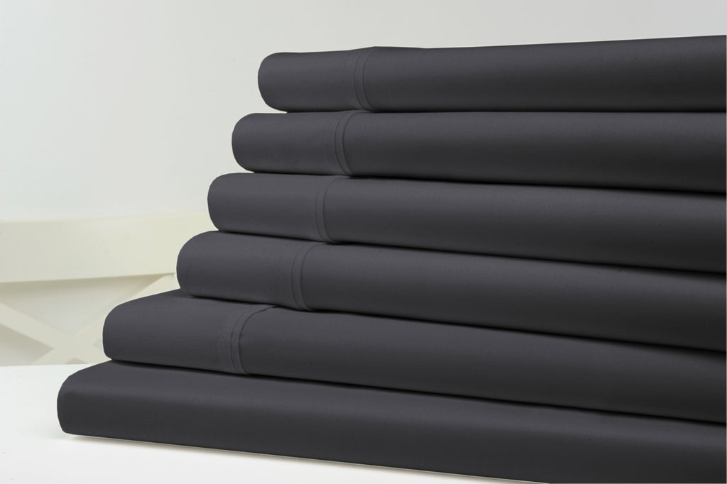 Kathy Ireland® 1,200TC 6-Piece Cotton Sheet Set - Full - Charcoal