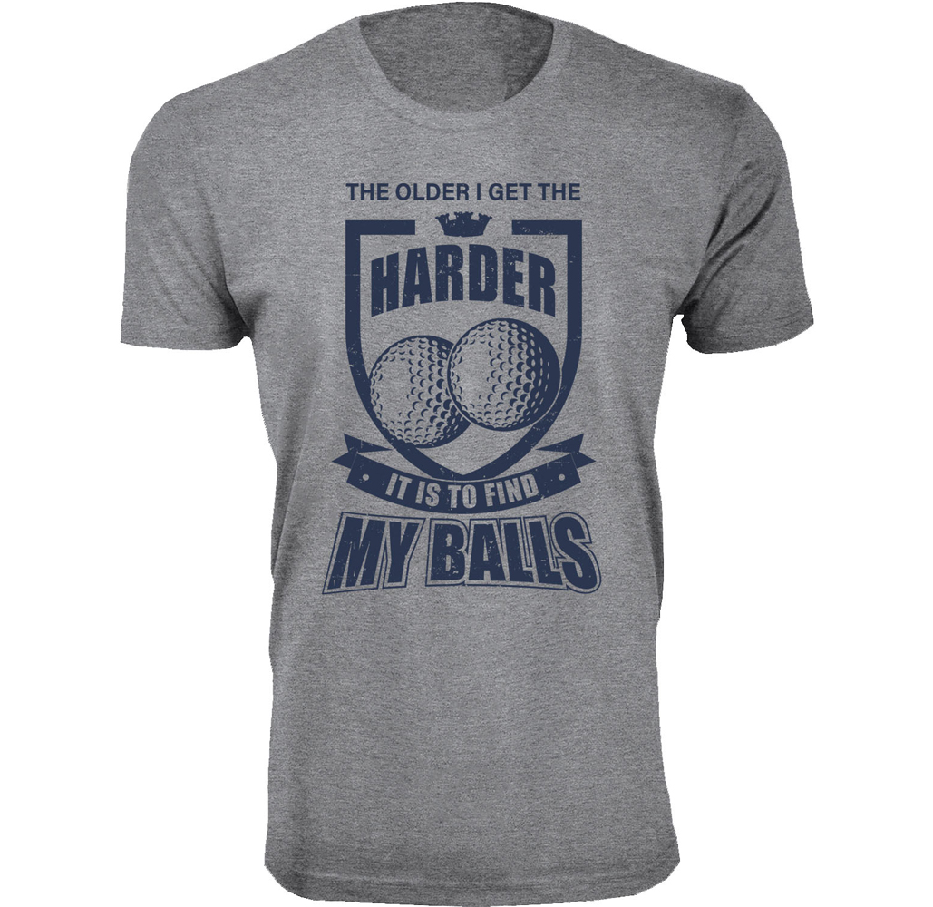 Men's Funny Golf T-Shirts - Find My Balls - Heather Grey / M