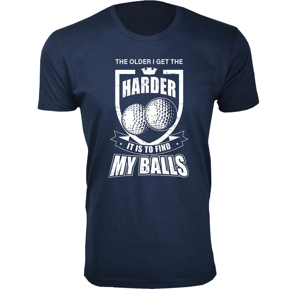 Men's Funny Golf T-Shirts - Find My Balls - Navy / XL