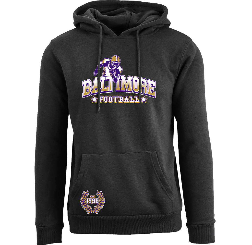 Men's Football Legends Pull Over Hoodie - New Orleans - Black / S