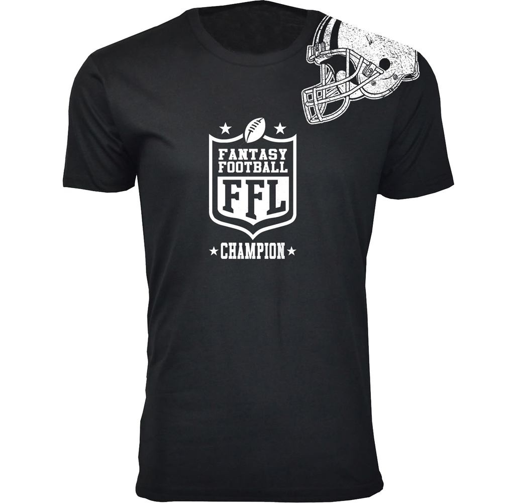Men's Fantasy Football T-Shirt - Fantasy Football Champion - Black / XL