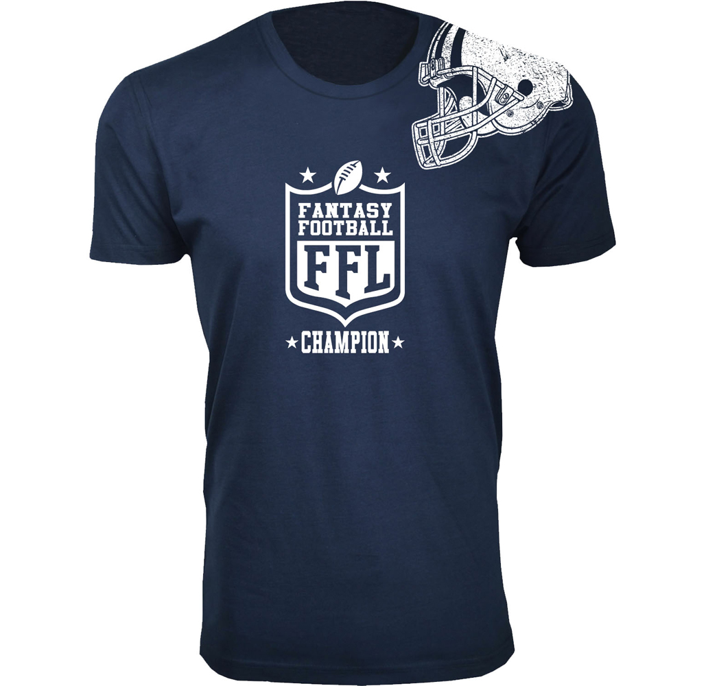 Men's Fantasy Football T-Shirt - Fantasy Football Champion - Navy / 3XL