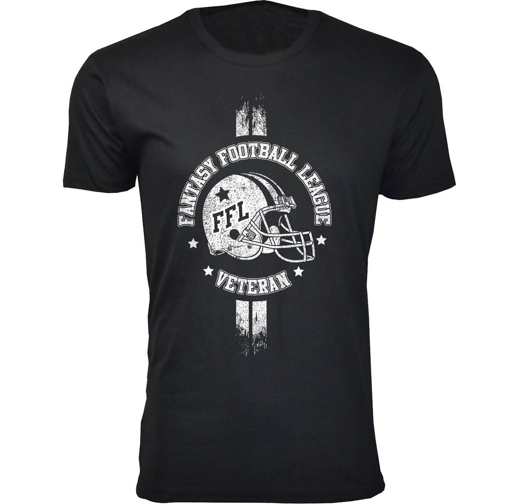 Men's Fantasy Football T-Shirt - Fantasy Football League Veteran - Black / XL