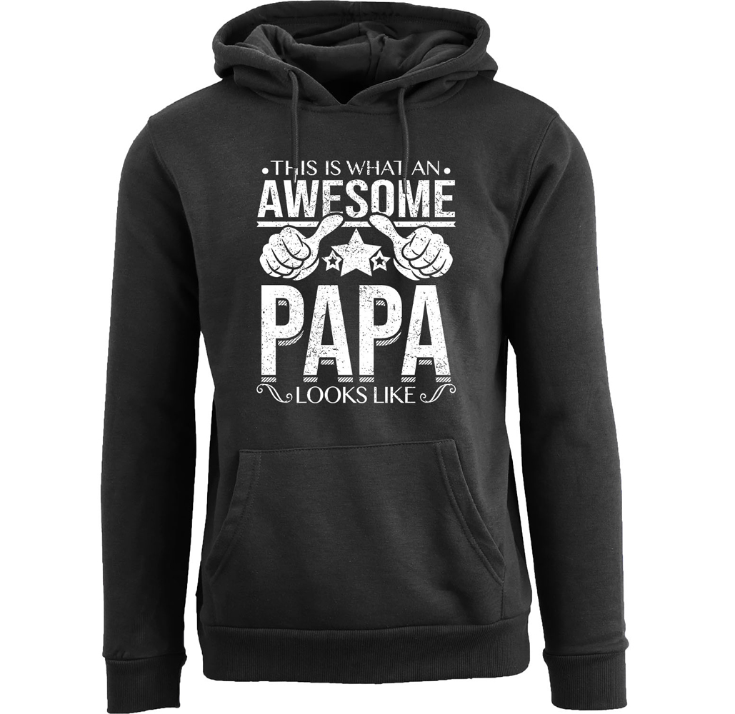Men's Awesome Dad/Grandpa Pull-Over Hoodie - Papa - Black / S