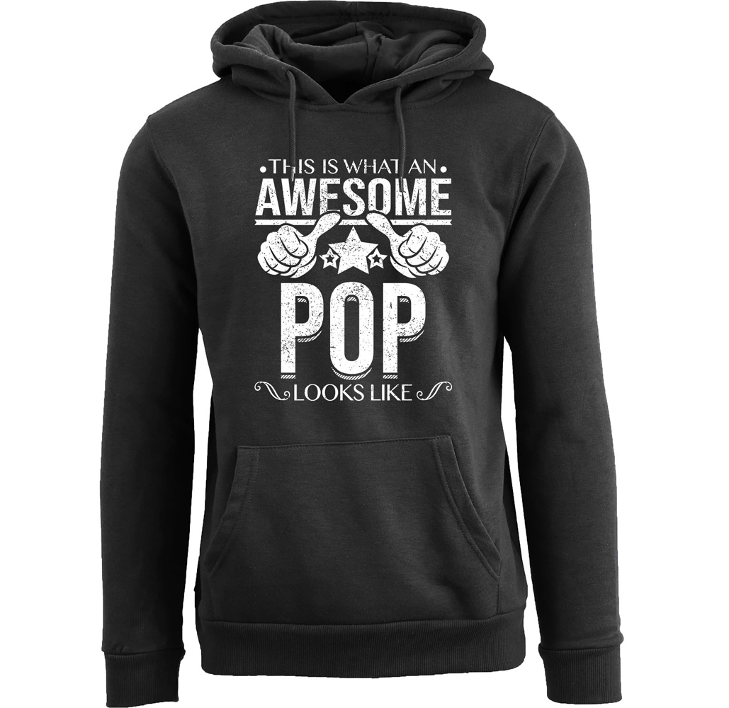 Men's Awesome Dad/Grandpa Pull-Over Hoodie - Pop - Black / M