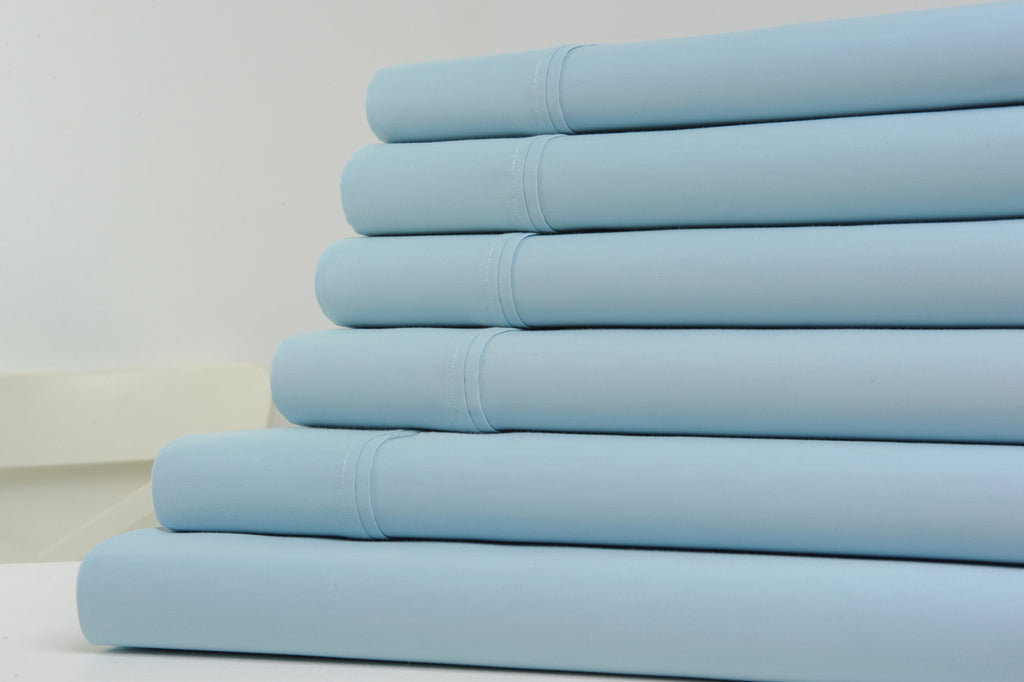 Kathy Ireland® 1,200TC 6-Piece Cotton Sheet Set - Full - Sky Blue