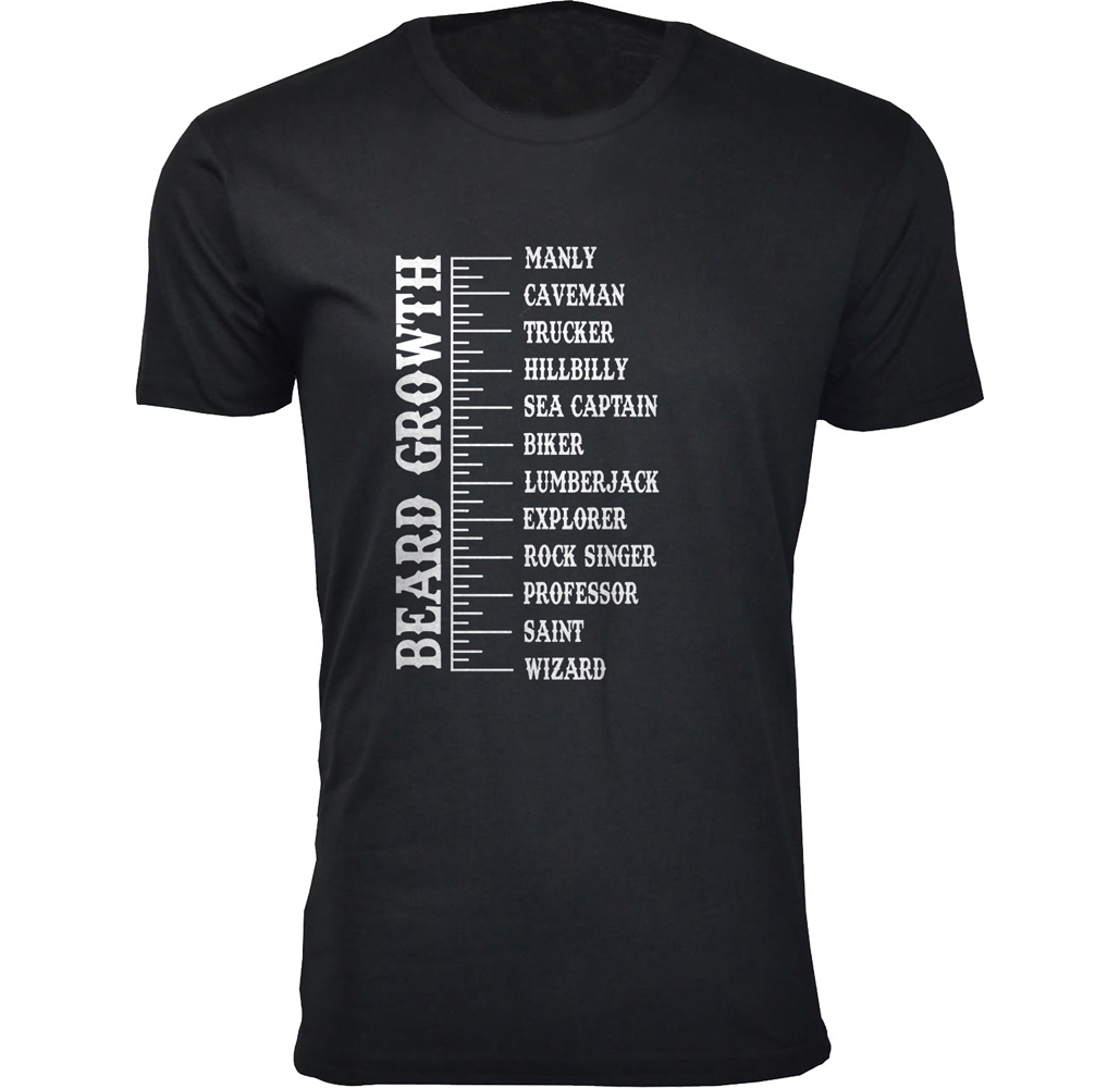 Men's Beard Humor T-shirts - Beard Growth - Black / L
