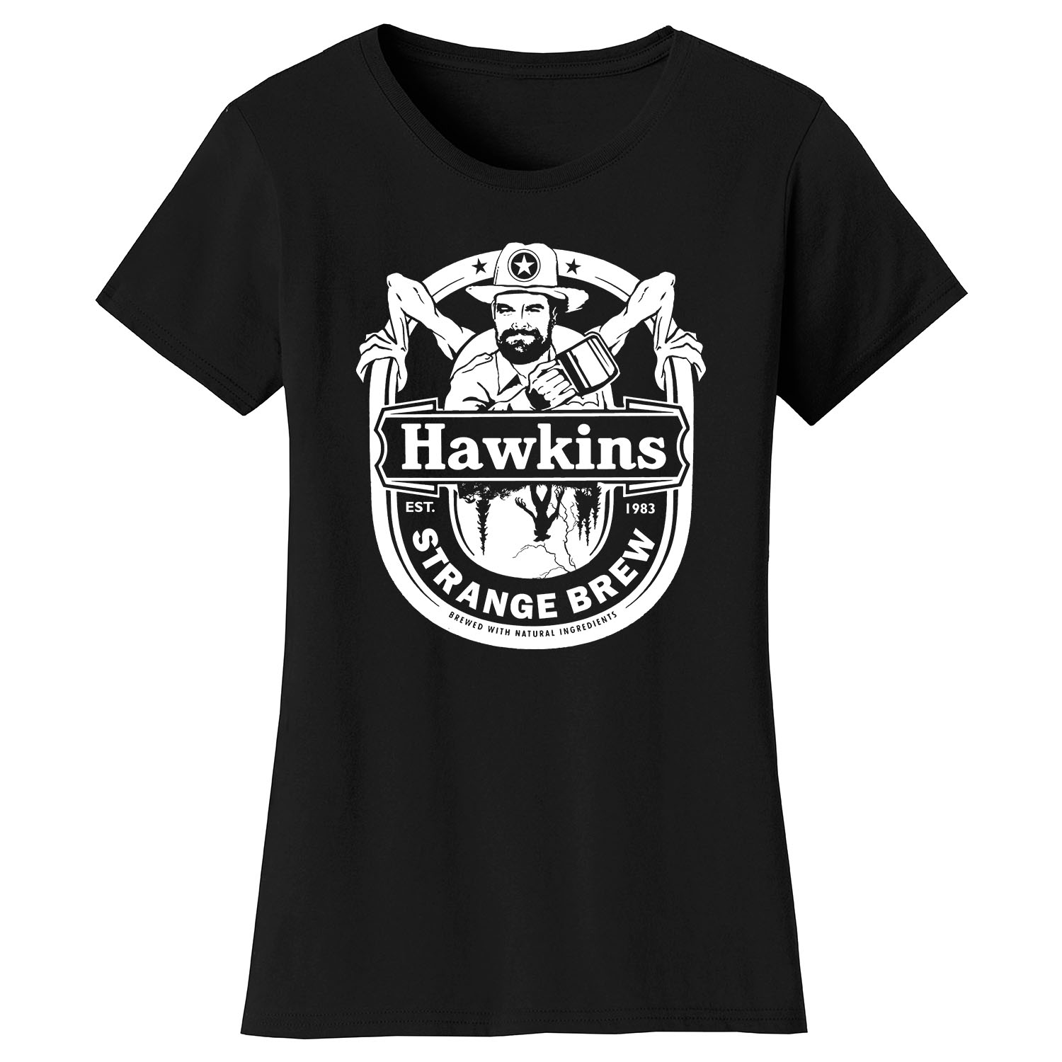 Women's Best of Stranger Things T-shirts - Hawkins Strange Brew - Black / S
