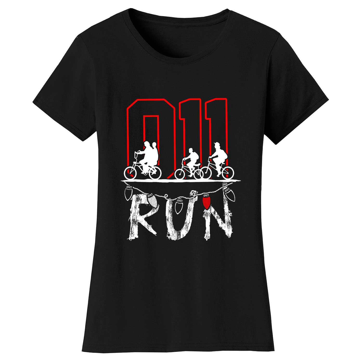 Women's Best of Stranger Things T-shirts - 011 Run - Black / S