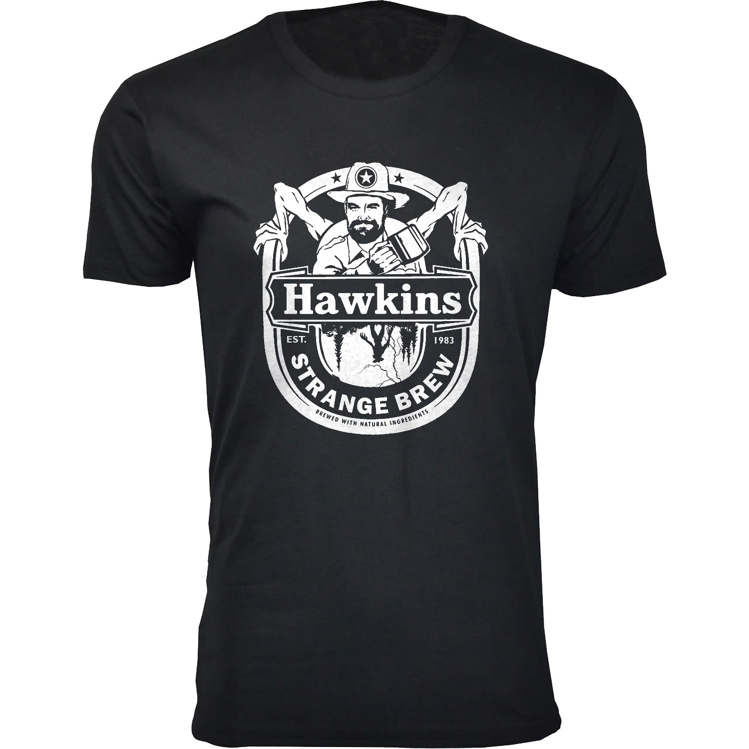 Men's Best of Stranger Things T-shirts - Hawkins Strange Brew - Black / L