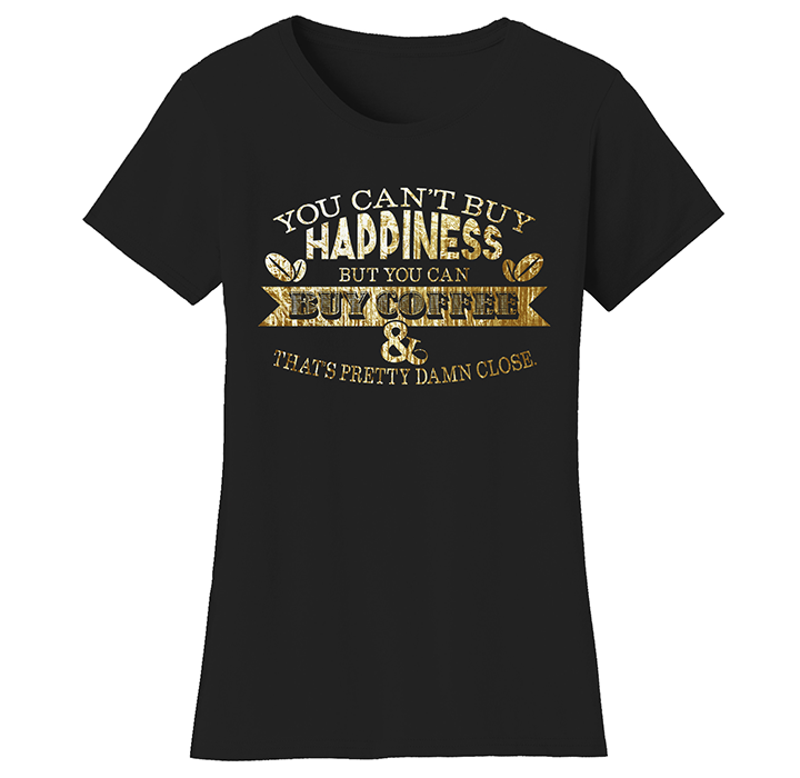 Women’s Coffee Themed Funny T-Shirts - YCBH - B & G Print - S