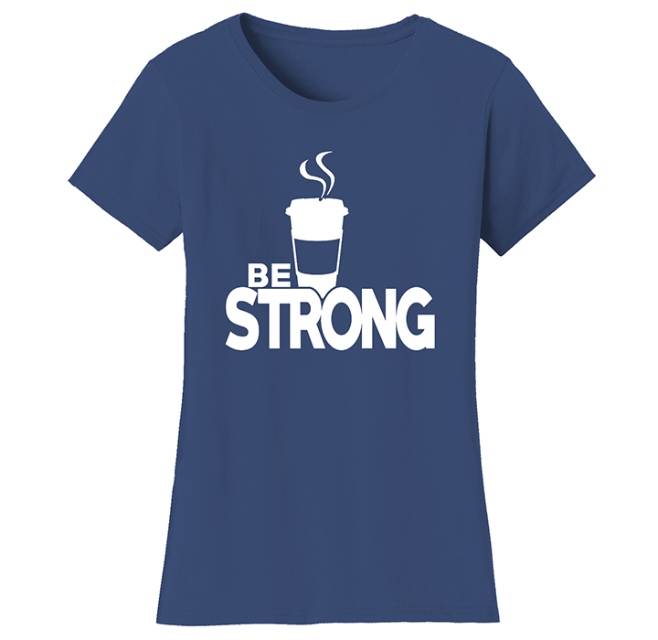 Women’s Coffee Themed Funny T-Shirts - BSC - N & W Print - S