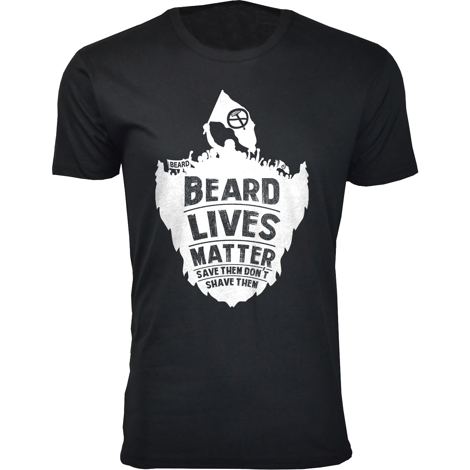 Men's Greatest Beard Themed T-Shirts - Beard Lives Matter Save Them Don't Shave Them - Black / 2XL