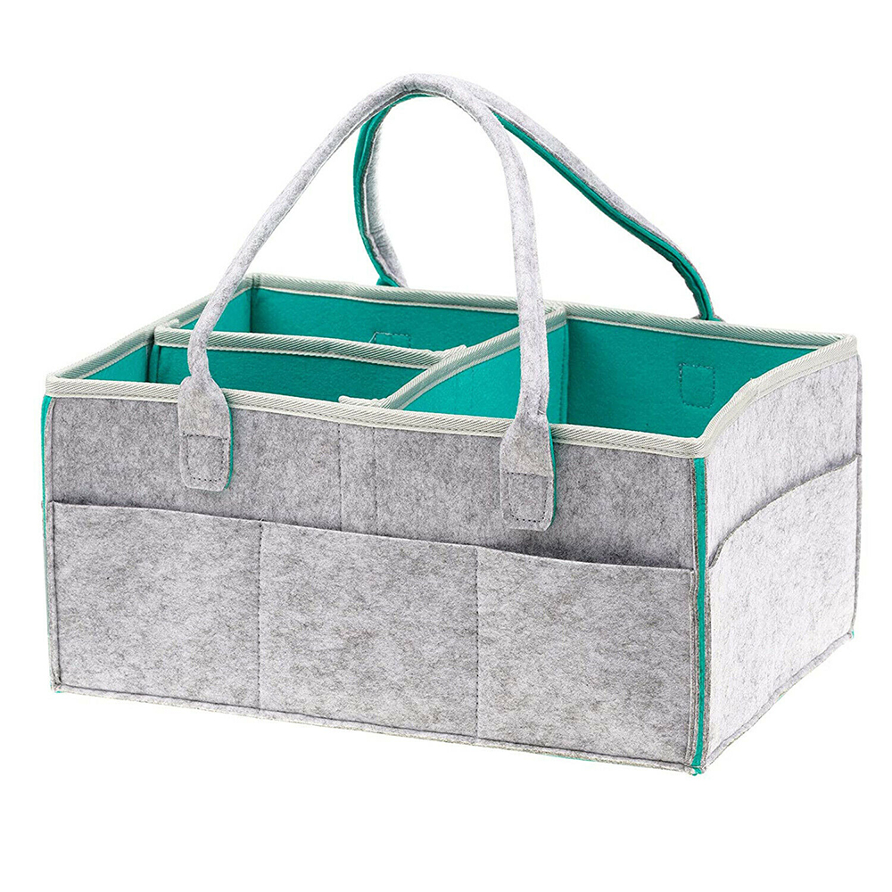 Portable Nursery Storage Organizer for Babies with Changing Mat - Green