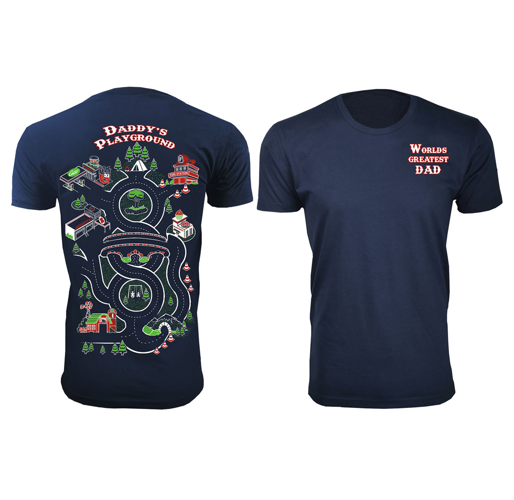 Dad's Race Track T-Shirt - Men's Daddy's Playground T-shirts - Navy / M