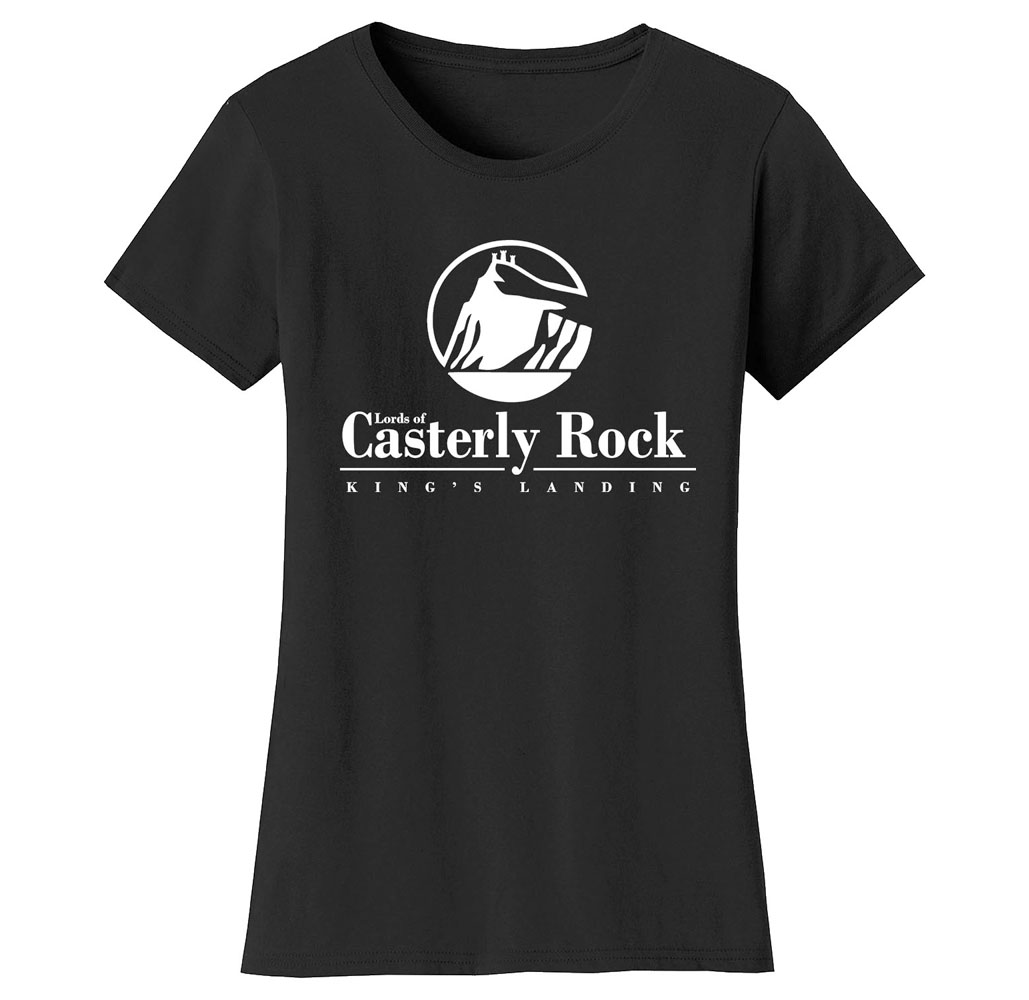 Women&rsquo;s Thrones and Dragons T-Shirt - Women's Thrones and Dragon's T-shirts - Casterly Rock - Black / Large