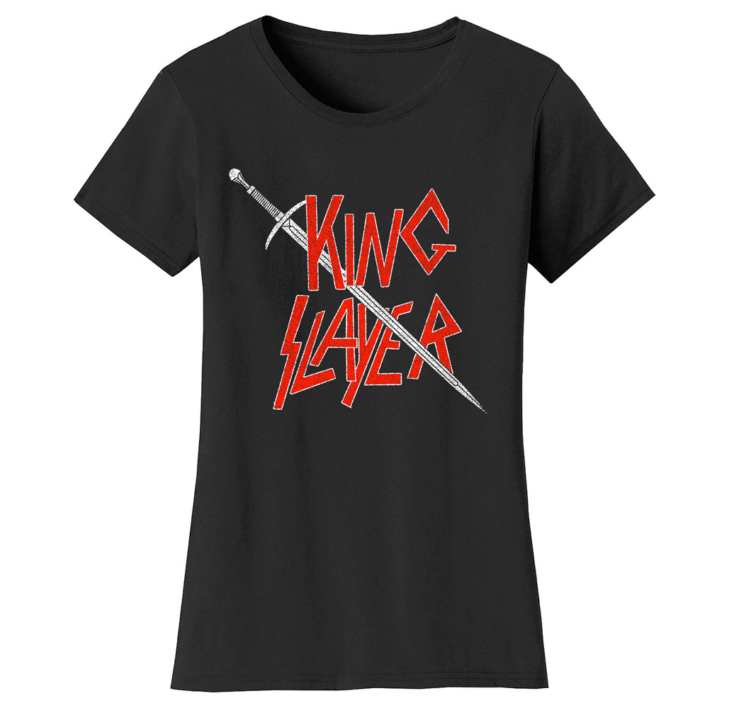 Women&rsquo;s Thrones and Dragons T-Shirt - Women's Thrones and Dragon's T-shirts - King Slayer - Black / X-Large
