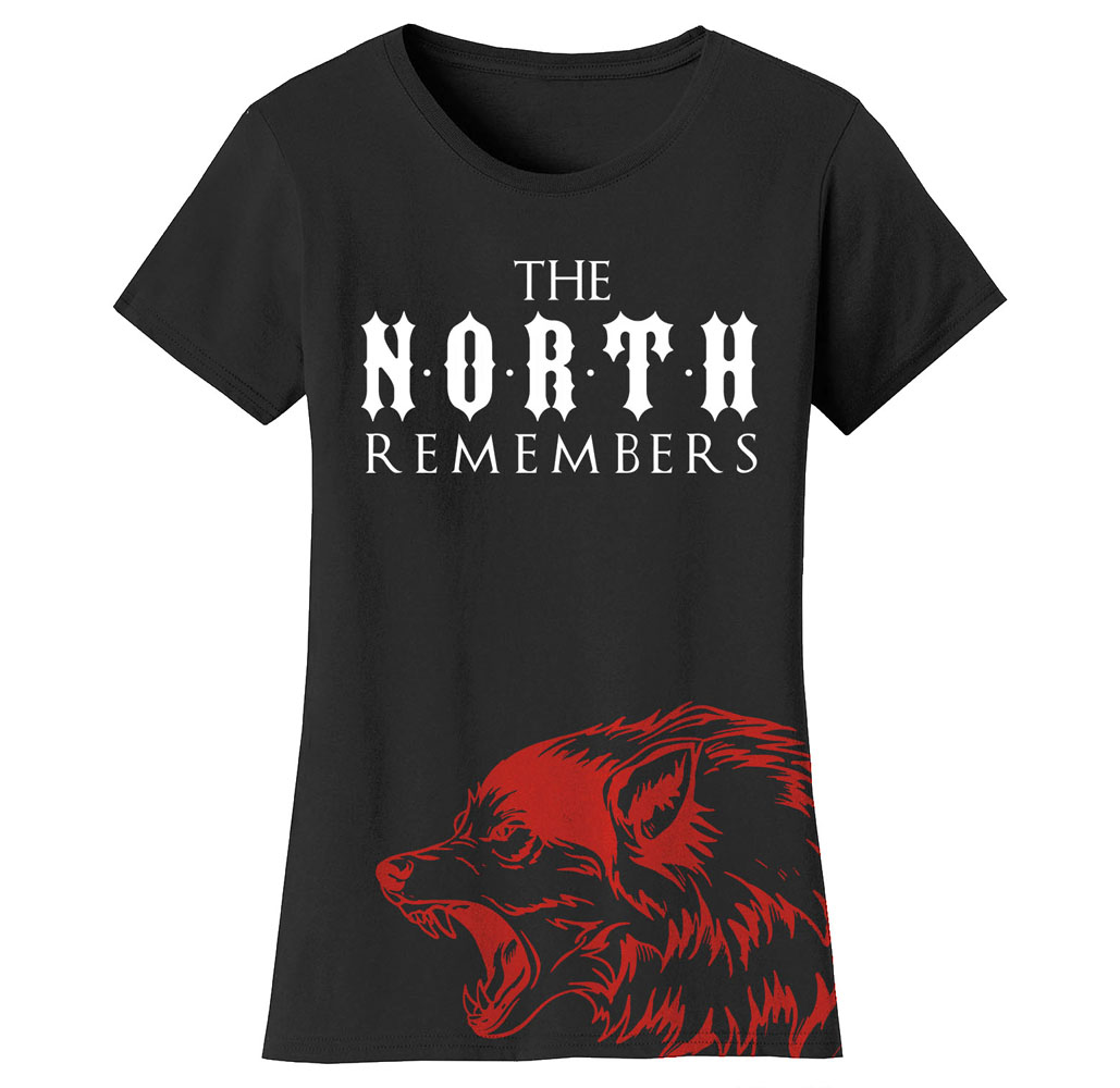 Women&rsquo;s Thrones and Dragons T-Shirt - Women's Thrones and Dragon's T-shirts - The North Remembers - Black / Large