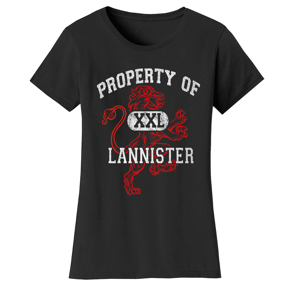 Women’s Thrones and Dragons T-Shirt - Women's Thrones and Dragon's T-shirts - Property of Lannister - Black / Medium