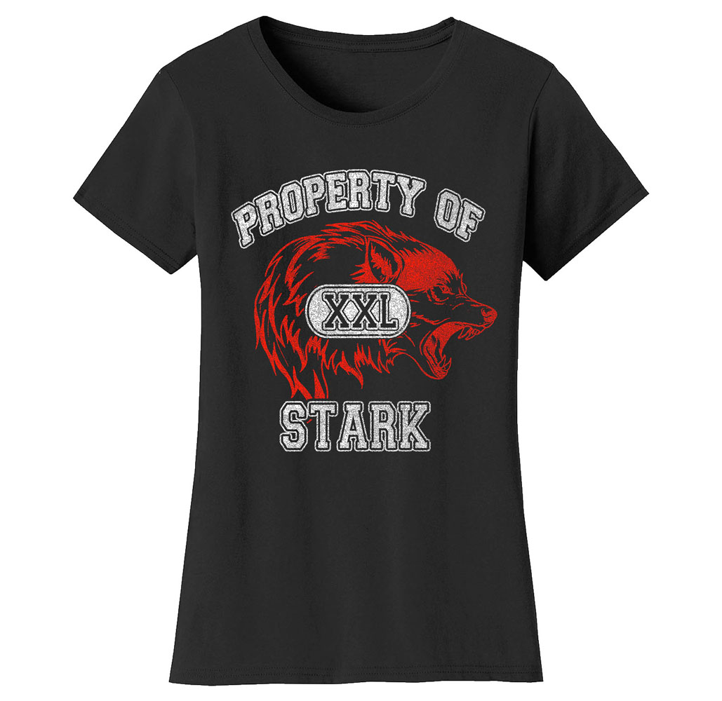 Women&rsquo;s Thrones and Dragons T-Shirt - Women's Thrones and Dragon's T-shirts - Property of Stark - Black / X-Large
